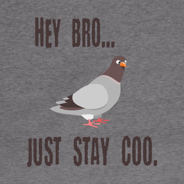 Pigeon Says Hey Bro, Just Stay Coo. Calm Cool Chill Out Bird by FlashMac